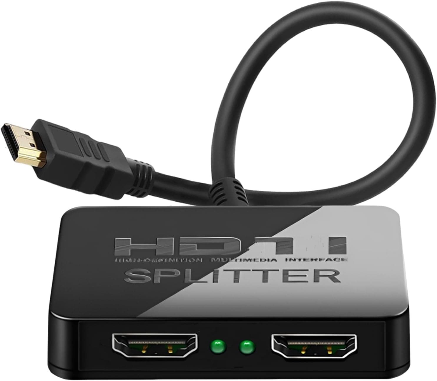 4K HDMI Splitter 1 in 2 Out Mirror Display Not Expand, Dual HDMI Splitter Hub to Dual Monitors, Audio Synchronization, for MacBook Laptop Desktop PC Graphics Card TV