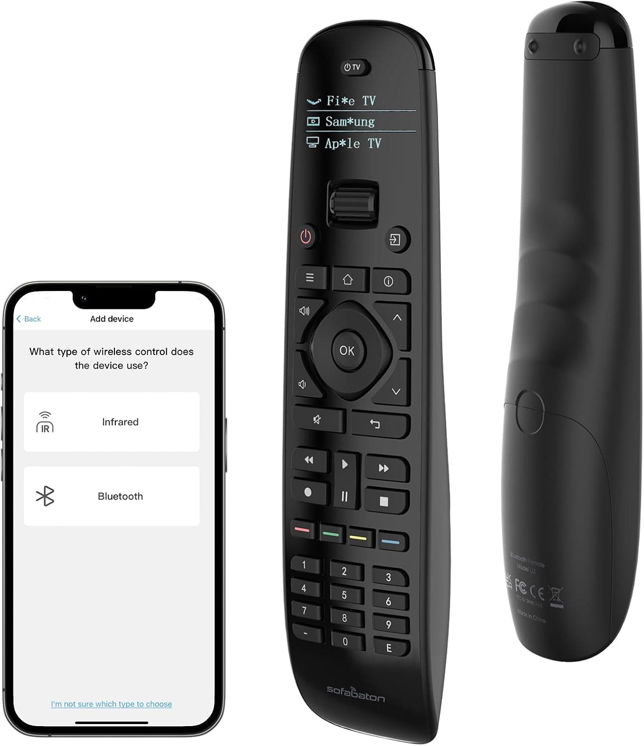 SofaBaton U2 Universal Remote with Backlit Button and Upgraded Scroll Wheel, All in One Universal Remote Control with App Control, Custom Macros